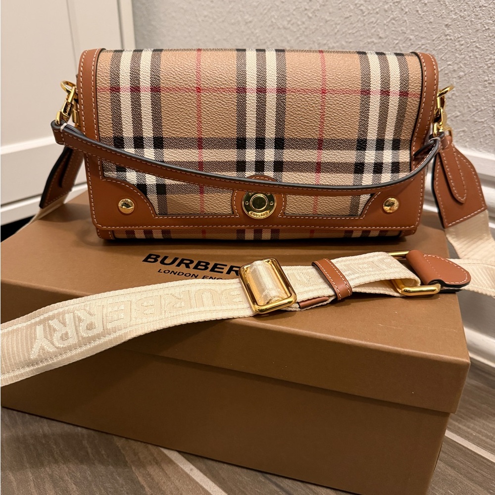 Burberry Tan and Brown Checkered Women's Bag new / no tag